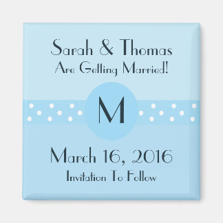 Art Deco Save The Date Magnet - Blue