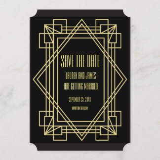 Art Deco Save the date Wedding invitation