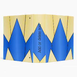 Art Deco Scale Design Deep Blue Yellow 3 Ring Binder