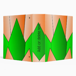 Art Deco Scale Design Green Orange 3 Ring Binder