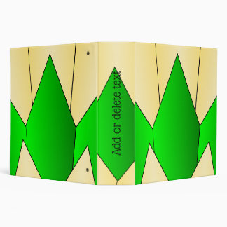 Art Deco Scale Design Green Yellow 3 Ring Binder