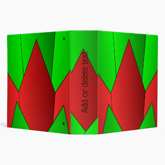 Art Deco Scale Design Red Green 3 Ring Binder