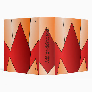Art Deco Scale Design Red Orange 3 Ring Binder