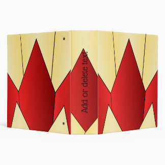 Art Deco Scale Design Red Yellow 3 Ring Binder