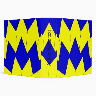 Art Deco Scale Design Yellow Deep Blue 3 Ring Binder