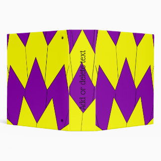 Art Deco Scale Design Yellow Purple 3 Ring Binder