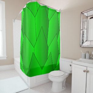 Art Deco Scales Design Green Shower Curtain