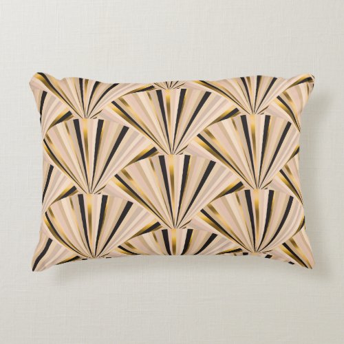 Art Deco Scales Geometric Golden Glamour Accent Pillow