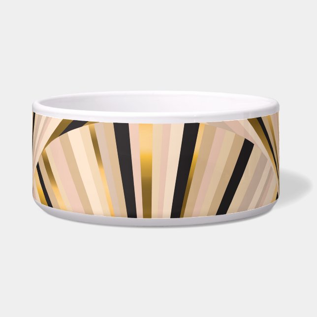 Art Deco Scales: Geometric Golden Glamour Bowl (Front)