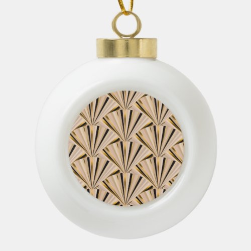 Art Deco Scales Geometric Golden Glamour Ceramic Ball Christmas Ornament