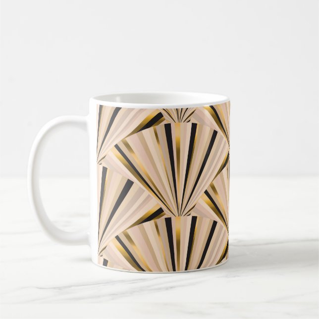 Art Deco Scales: Geometric Golden Glamour Coffee Mug (Left)