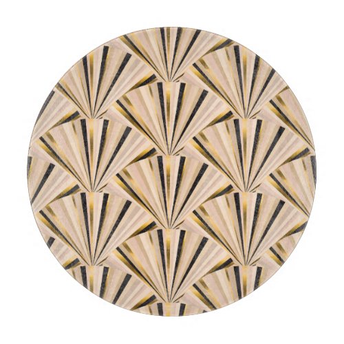 Art Deco Scales Geometric Golden Glamour Cutting Board