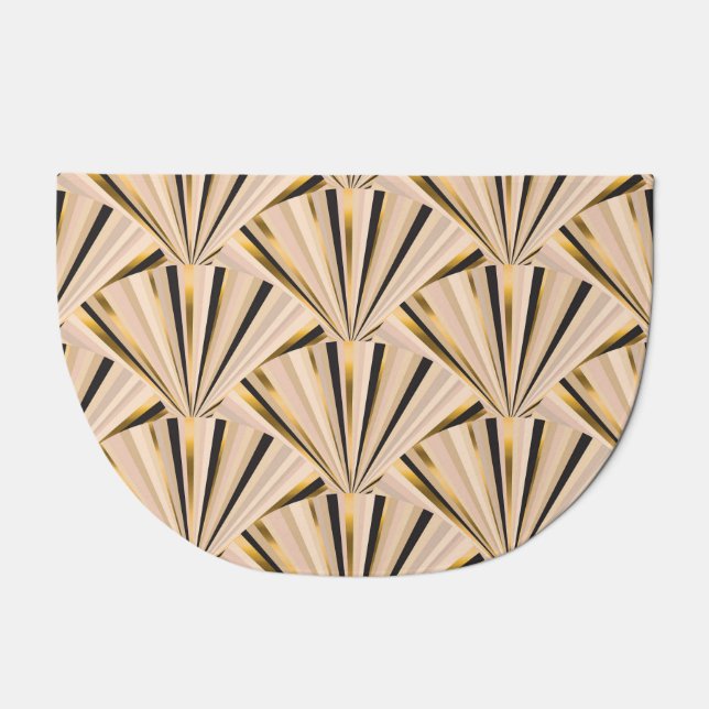 Art Deco Scales: Geometric Golden Glamour Doormat (Front)