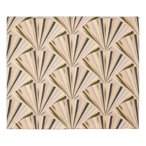 Art Deco Scales Geometric Golden Glamour Duvet Cover