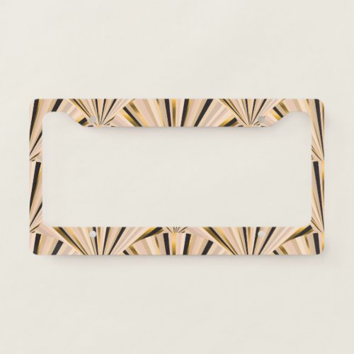 Art Deco Scales Geometric Golden Glamour License Plate Frame