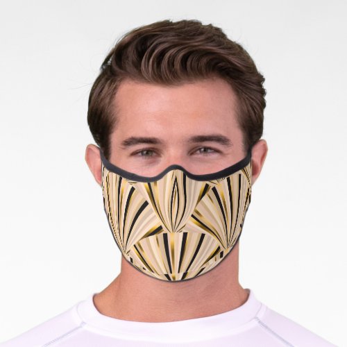 Art Deco Scales Geometric Golden Glamour Premium Face Mask