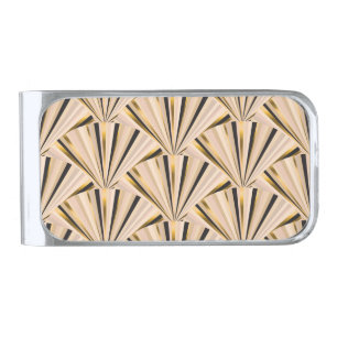 Art Deco Scales: Geometric Golden Glamour Silver Finish Money Clip