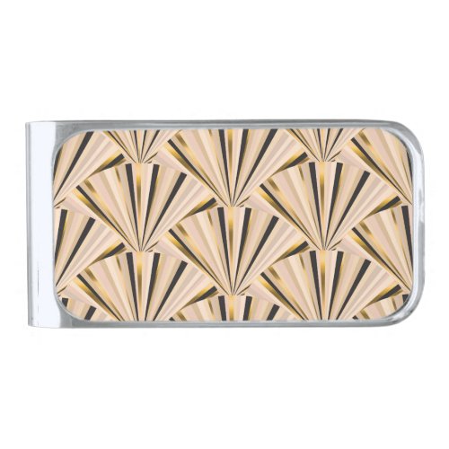 Art Deco Scales Geometric Golden Glamour Silver Finish Money Clip