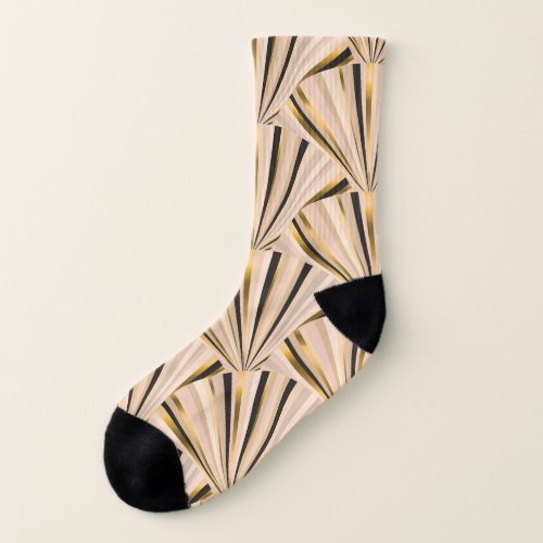 Art Deco Scales Geometric Golden Glamour Socks