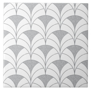 Art Deco Scallop Pattern Ceramic Tile