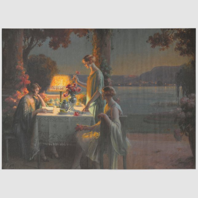 Art Deco Scene by Delphin Enjolras Decoupage Tissue Paper (Front)