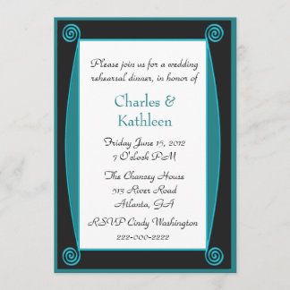 Art Deco Scrolls Wedding Rehearsal Invitation