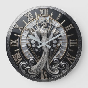 Art Deco Sculpted Gown  Large Clock