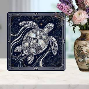 Art Deco Sea Turtle Mother of Pearl Style Tile