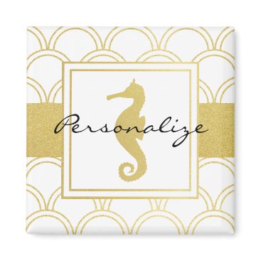 Art Deco Seahorse Faux Gold Nautical Vintage Magnet Art Deco Seahorse Faux Gold Nautical Vintage Magnet