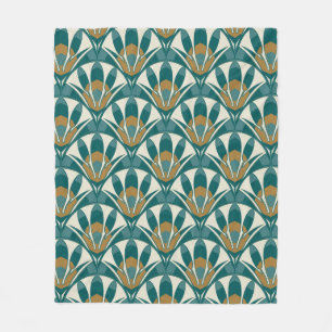 Art deco seamless abstract floral pattern. Decor e Fleece Blanket