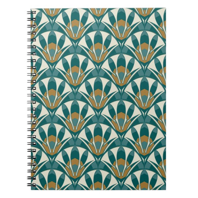 Art deco seamless abstract floral pattern. Decor e Notebook (Front)