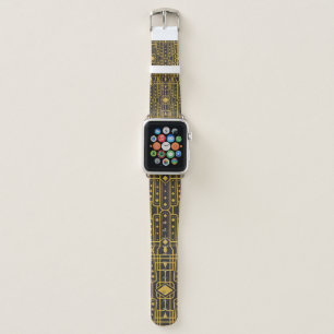 Art Deco seamless luxury geometric pattern. Golden Apple Watch Band