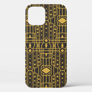 Art Deco seamless luxury geometric pattern. Golden iPhone 12 Case