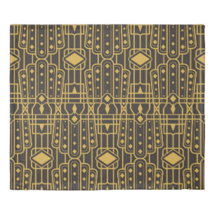 Art Deco seamless luxury geometric pattern. Golden Duvet Cover