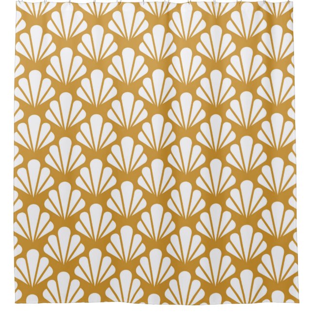 Art Deco Seamless Pattern. Geometric Floral decora Shower Curtain (Front)