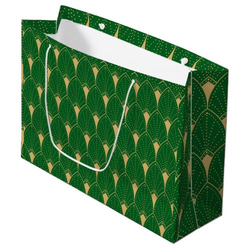 Art Deco Seamless Pattern gold and green Large Gift Bag