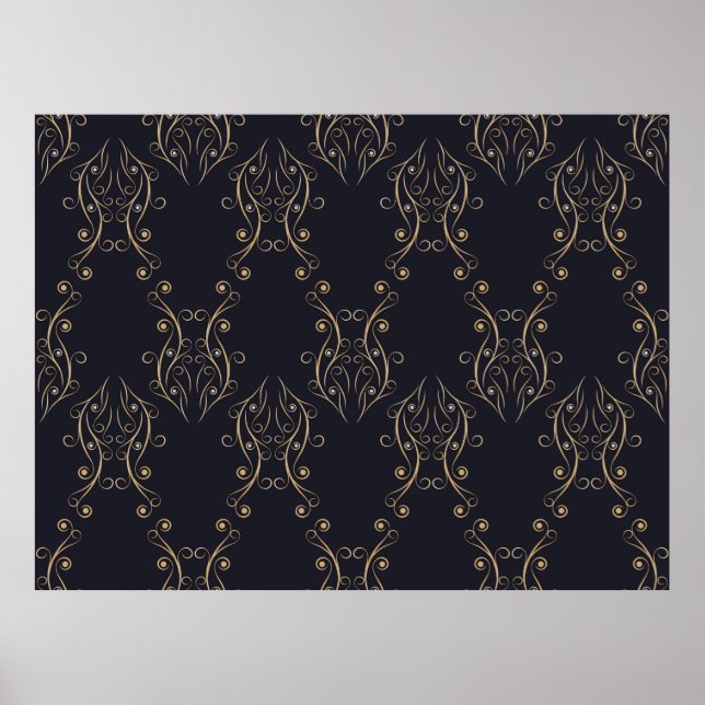 Art deco seamless pattern. Vintage background with Poster (Front)