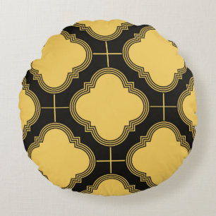 Art Deco seamless pattern. Vintage decoration orna Round Pillow