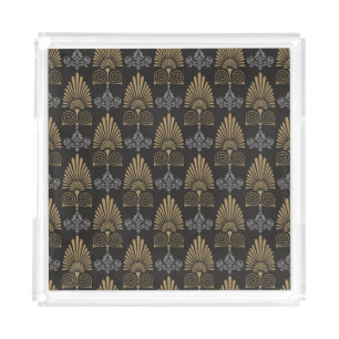Art Deco: Seamless Vintage Wallpaper Acrylic Tray