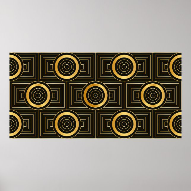 Art Deco seamless vintage wallpaper pattern Poster (Front)