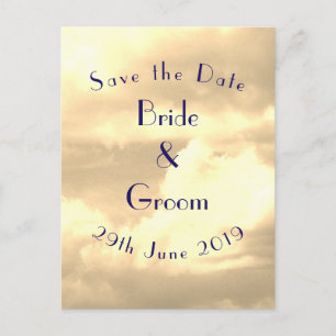 Art Deco Sepia Cloud Save the Date Postcard
