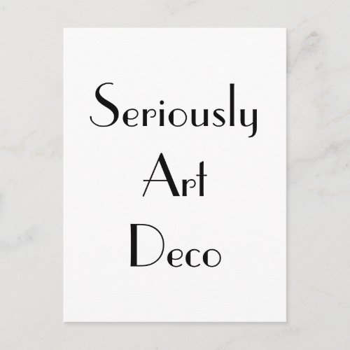Art Deco Seriously Typography Postcard