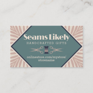 Art deco sewing notions seamstress business card