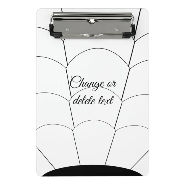 Art Deco Shell Design Black And White Mini Clipboard (Front)