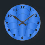 Art Deco Shell Design Deep Blue Round Clock<br><div class="desc">Wall clock art deco design that you can customize with any text of your choice. Should you require any help with customizing then contact us through the link on this page. Wall clock art.</div>