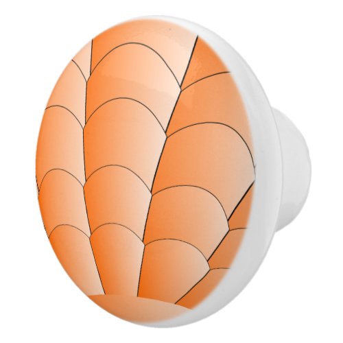 Art Deco Shell Design Orange Ceramic Knob