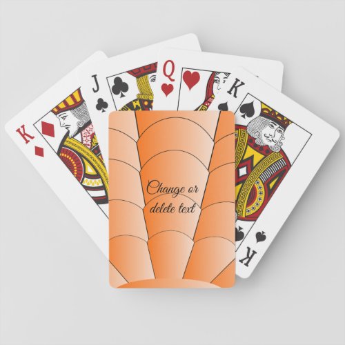 Art Deco Shell Design Orange Poker Cards