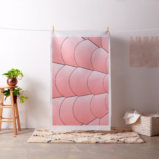 Art Deco Shell Design Pink Fabric