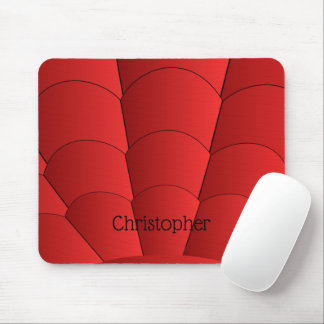 Art Deco Shell Design Red Mouse Pad