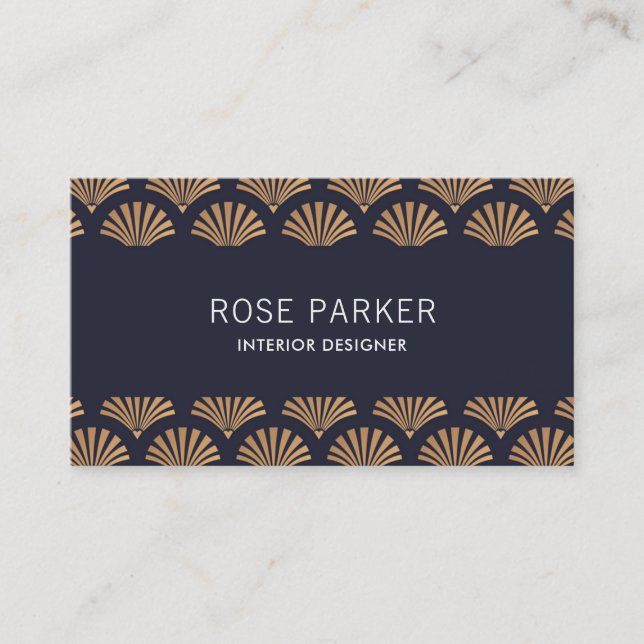 Art Deco Shell Pattern Business Card (Front)